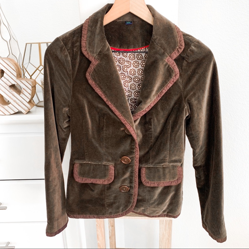 BODEN VELVET ROSEBURY Woman’s BROWN Blazer SIZE UK/ 8 - US 4